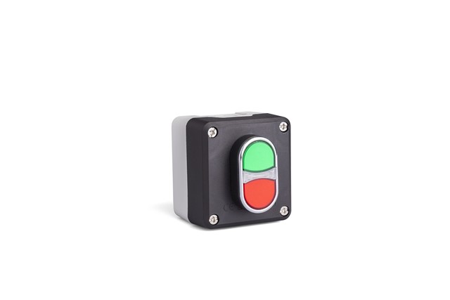 P Series Plastic 1 Hole BDK20KY + 2* C4BK (NC) Black-Grey Control Box